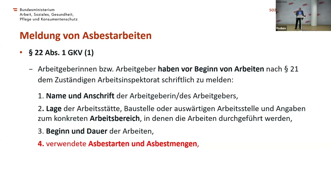 Informationsveranstaltung „Neue Meldepflicht für Asbestarbeiten ab 2026“