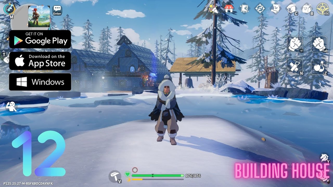 Dawnlands Gameplay Building House in Snow Area 