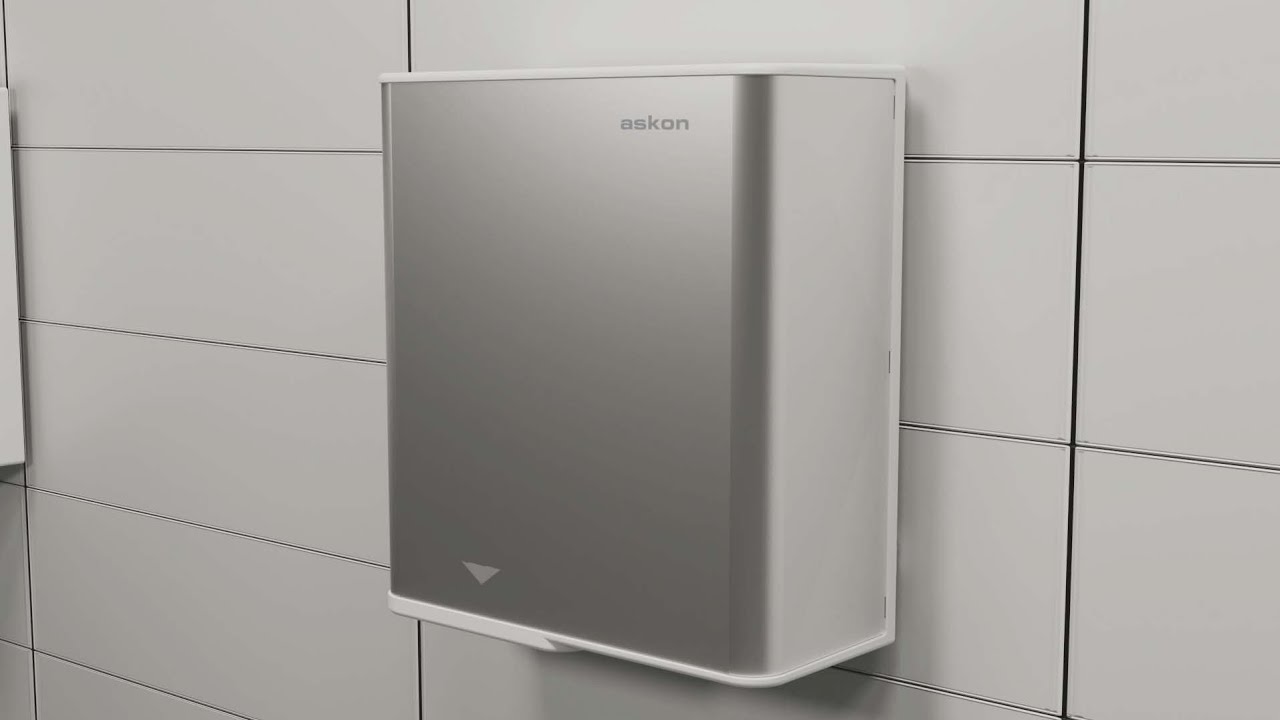 Slim Jet Pro hand dryer by Askon, dry hands in 12 seconds, 50% less power consumption
