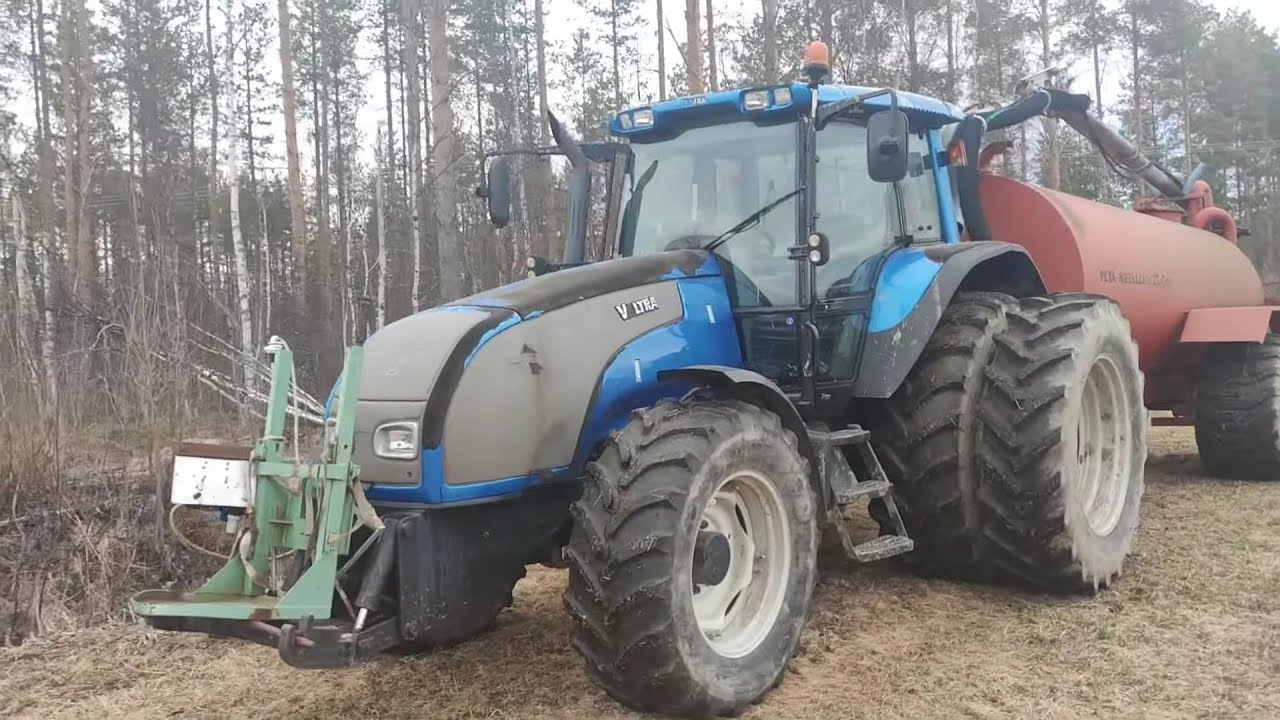 Lietteen ajoa heinikoille Valtra T 130 &  Peta-metalli