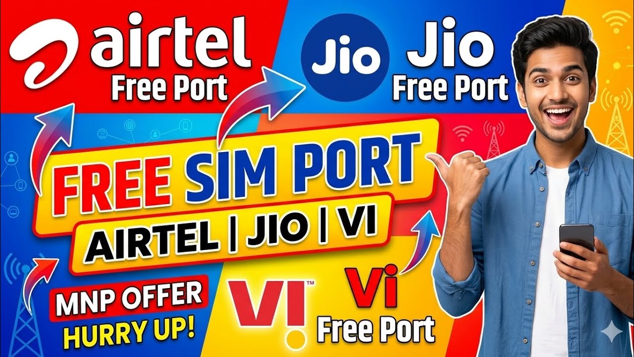 🚨 FREE SIM PORT Offer 2026! How to port to Jio, Airtel & Vi 100% Free?