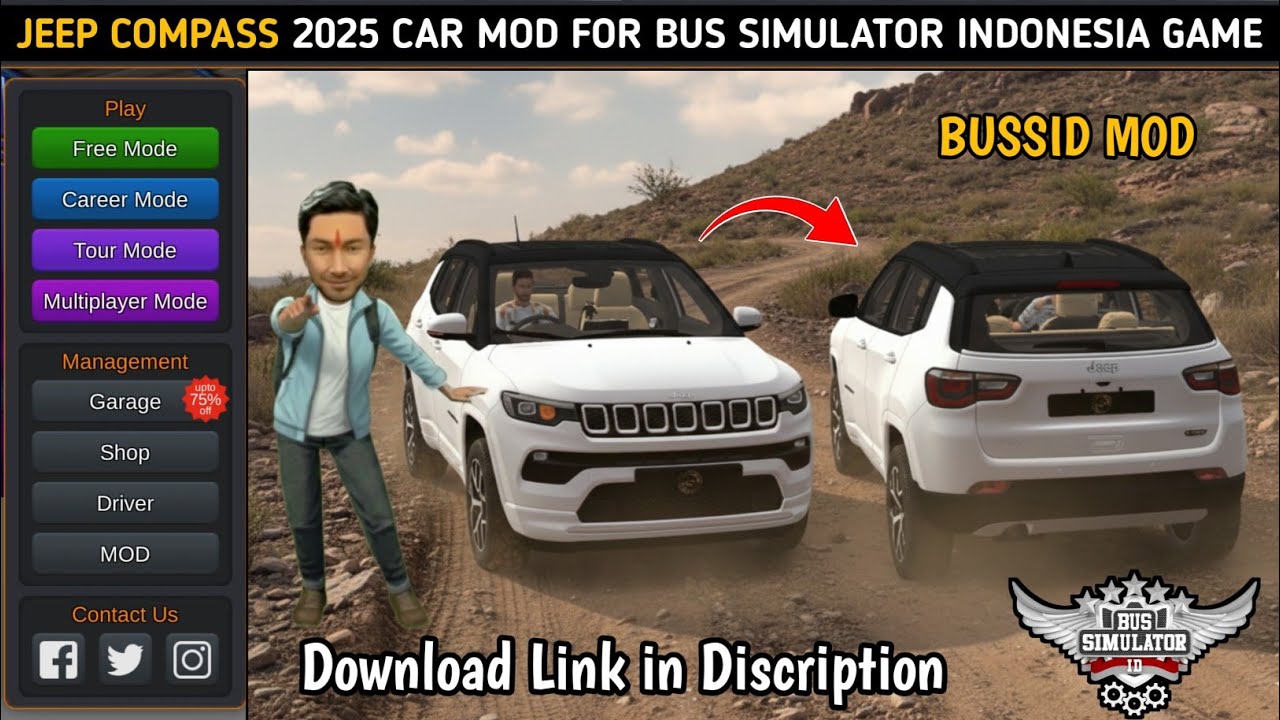 REALISTIC 2025 Jeep Compass BUSSID Mod | Full Review & FREE Download Link | Bus Simulator Indonesia 