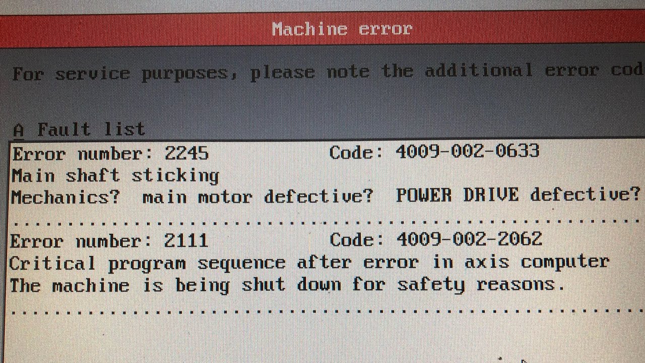 ZSK JF08 - Power Drives Troubleshooting and Repairs