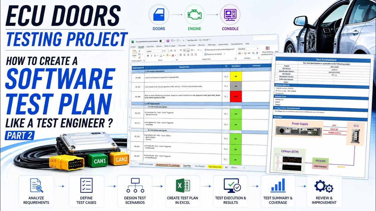 ECU Doors Testing Project : How to Create a Software Test Plan Like a Test Engineer ? Part 2