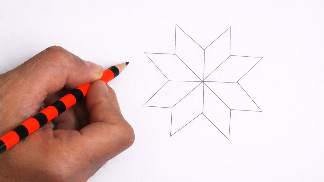 رسم هندسي سهل وبسيط ☝️||الجزء الخامس||simple and||3D✓|easy geometric drawing #karim_tv