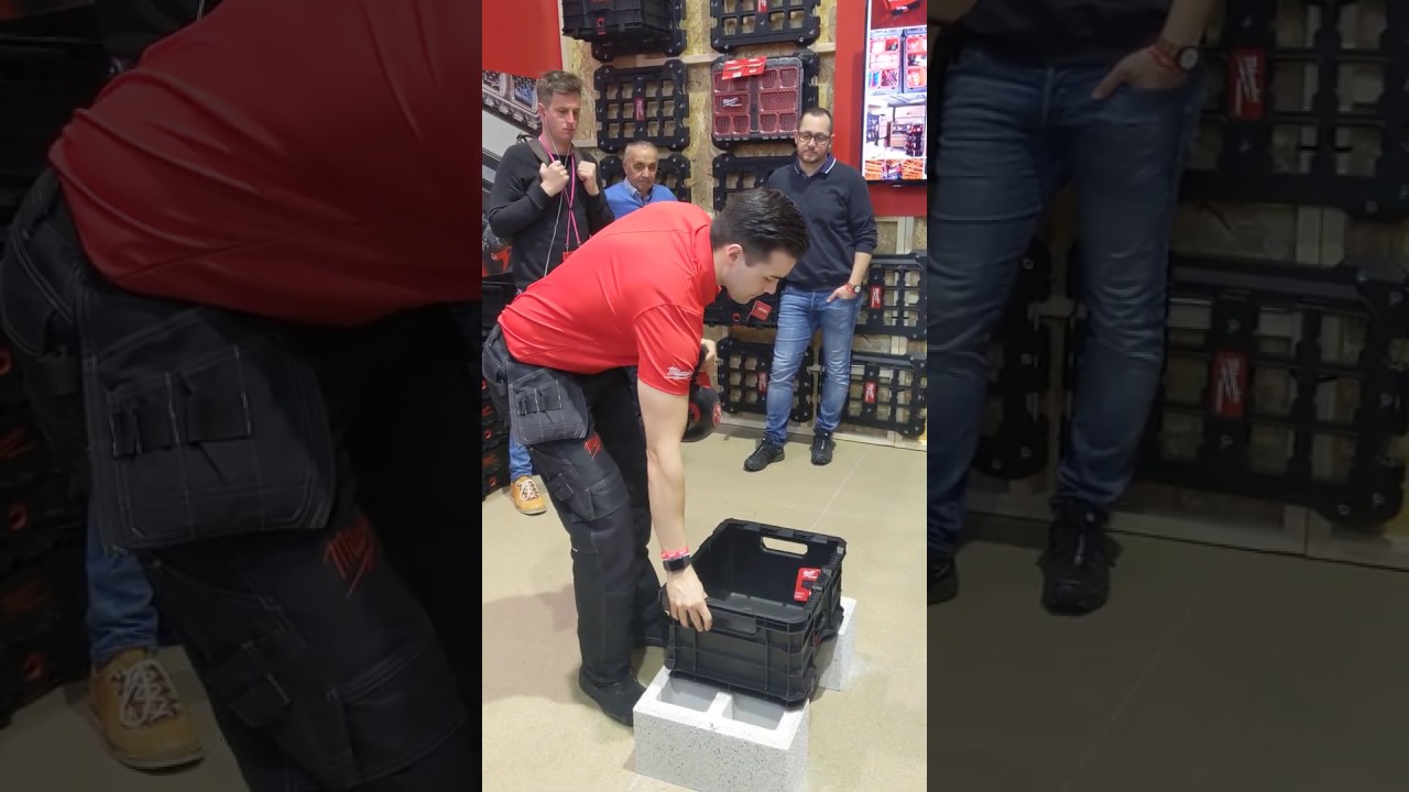 Milwaukee PACKOUT Heavy Duty Crate - 12 kg crash test (@ Monte Carlo 2020)
