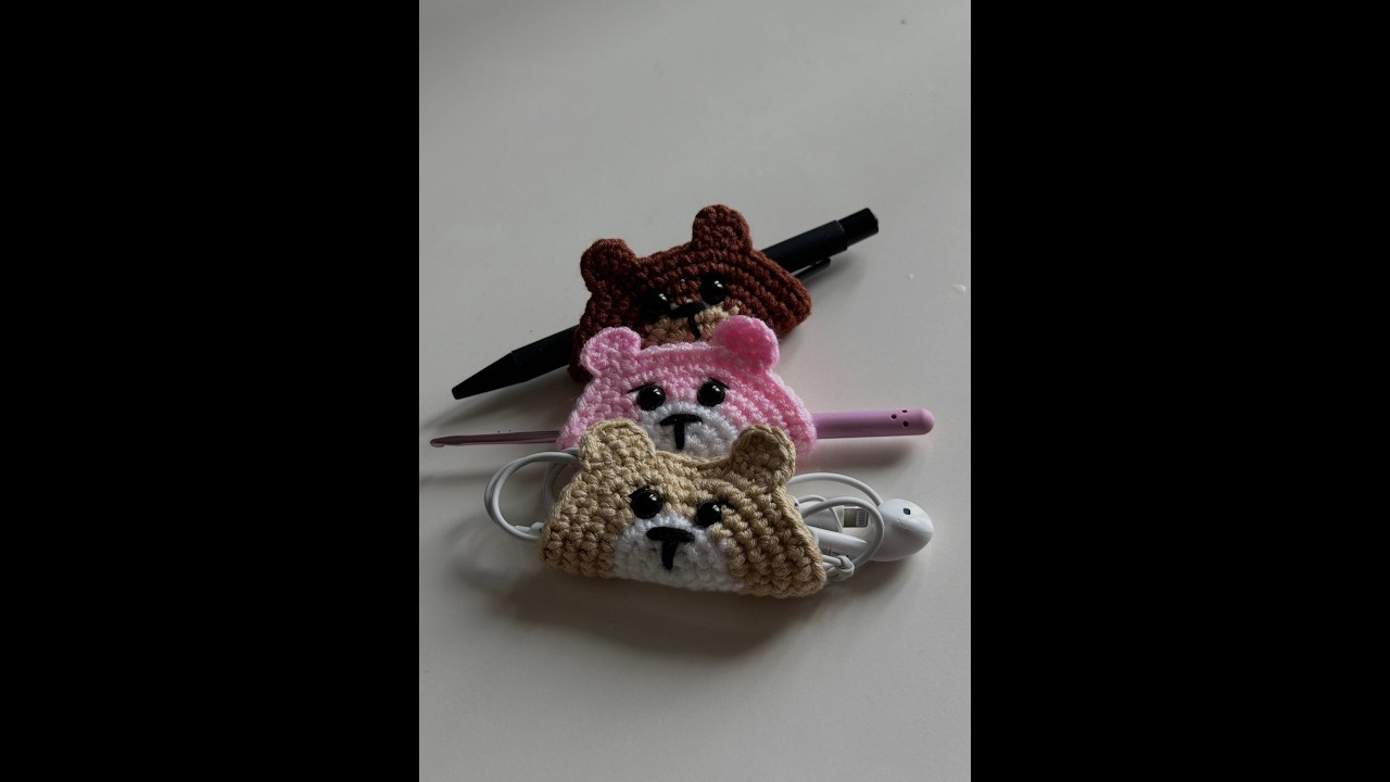 Cute Crochet Bear Cable Holder 🧸 | Amigurumi Kulaklık Tutucu & Kalem Düzenleyici Yapımı