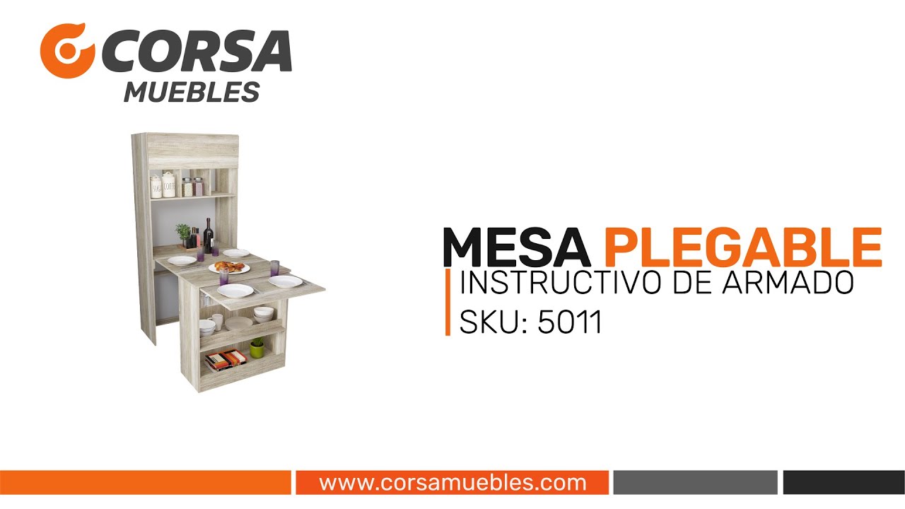 5011 MESA ESCRITORIO PLEGABLE CON MUEBLE DE GUARDADO Y MULTIFUNCION - VIDEO DE ARMADO