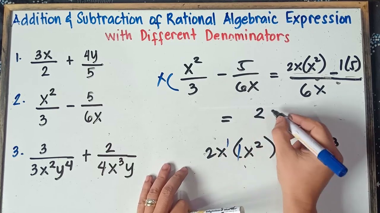 Addition and Subtraction of Rational Algebraic Expressions with Different Denominators | G8 | Q1|