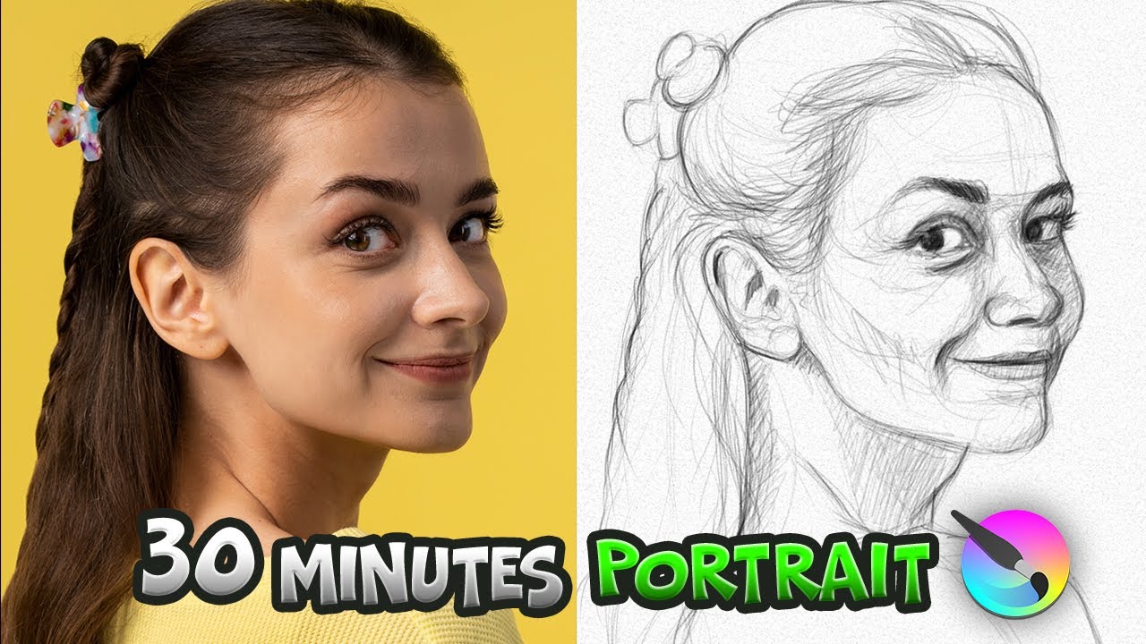 Krita Speed Drawing – 30 Min Female Portrait Challenge