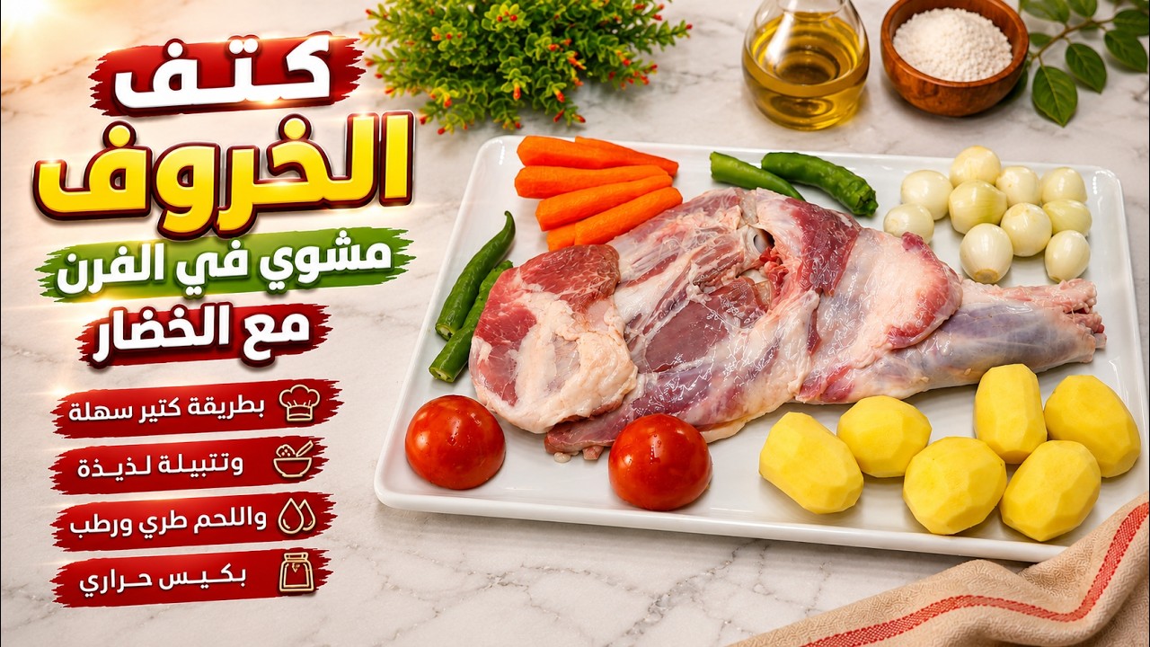 افضل واحسن طريقة لشوي كتف الخروف مع الخضار بكيس الحراري في الفرن بتتبيلة لذيذة واللحم طري ورطب رباح