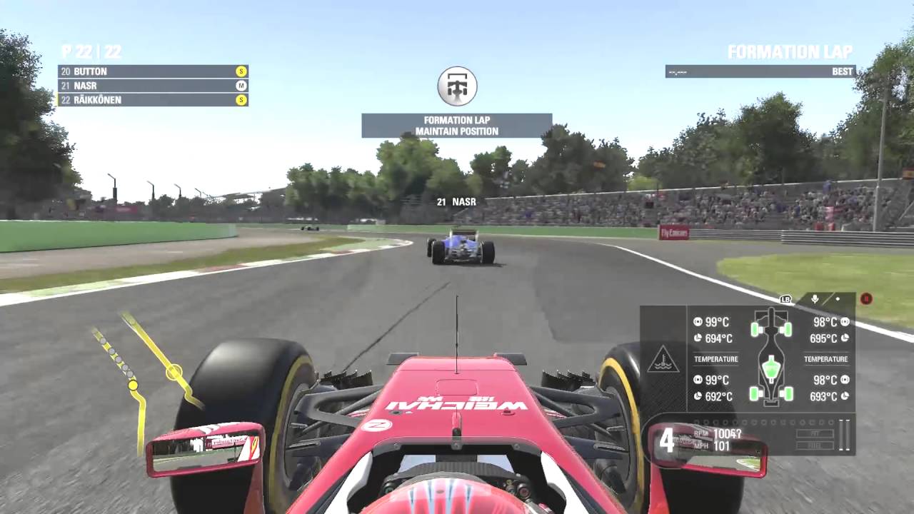 F1 2016 Formation lap with controller