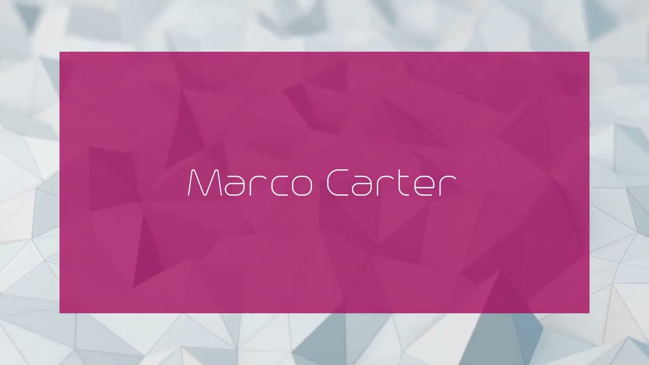 Marco Carter - appearance