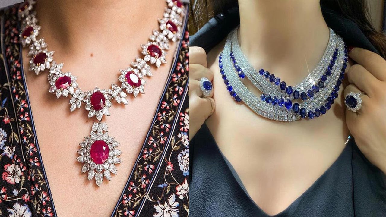 Latest gorgeous diamond necklace designs 2020/indian diamond bridal jewellery