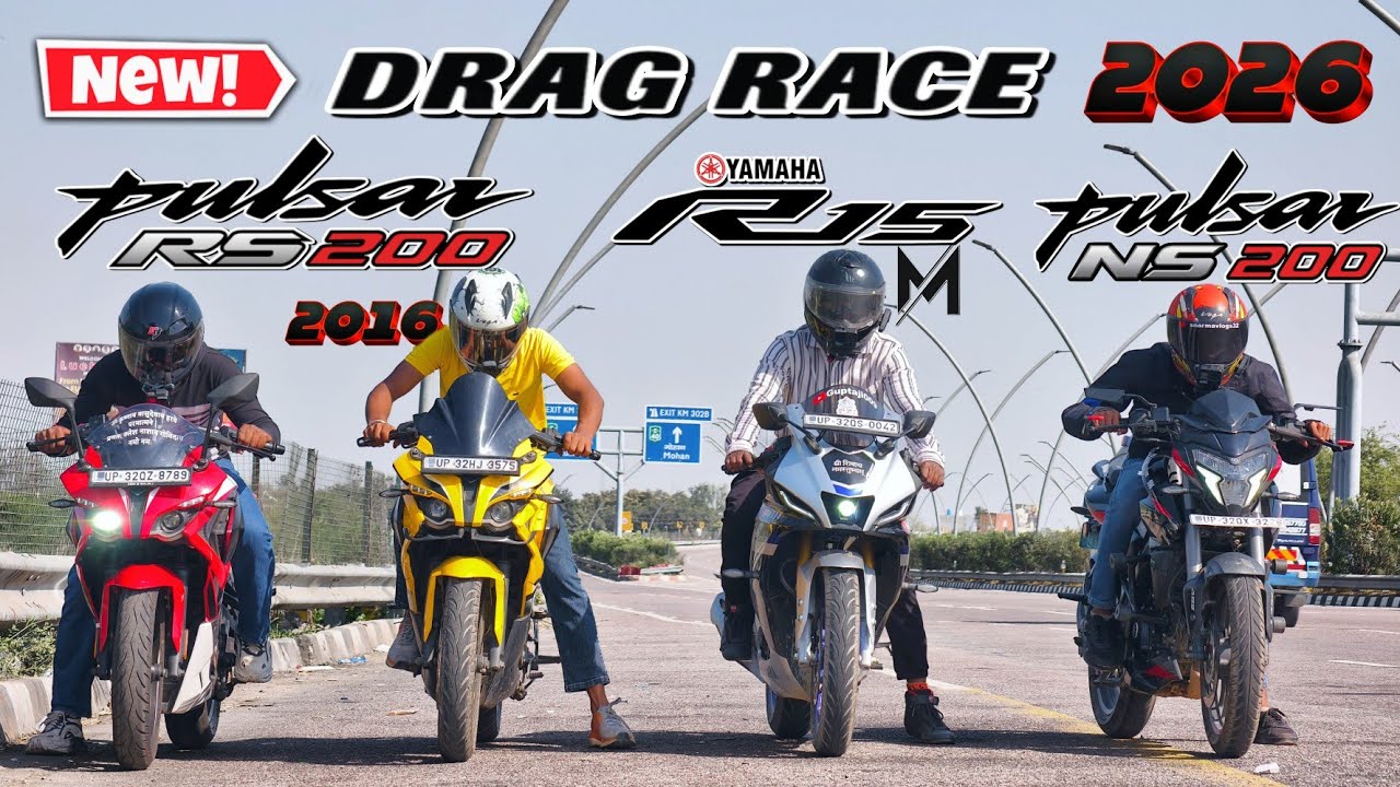 2026 Pulsar RS200 VS 2026 R15M VS 2026 NS200 VS RS200 BS3.|| Drag Race.🔥|| Quad Battle showdown—·