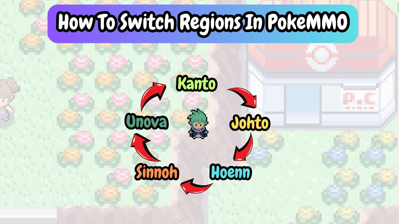 Как изменить регион в PokeMMO (Johto, Unova, Hoenn, Kanto и Sinnoh)