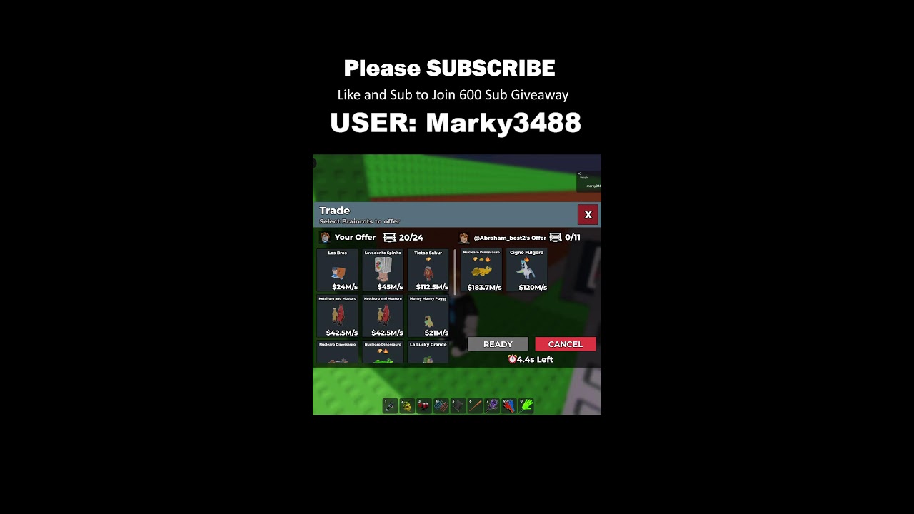 Steal A Brainrot  TRADING --- USER Marky3488