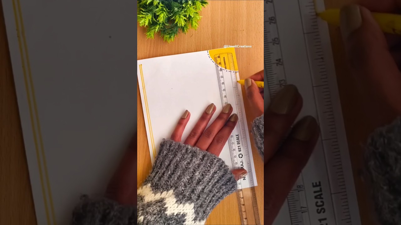💛 Yellow Border Design for School Project and Journals #ytshorts #shortsvideo #shorts