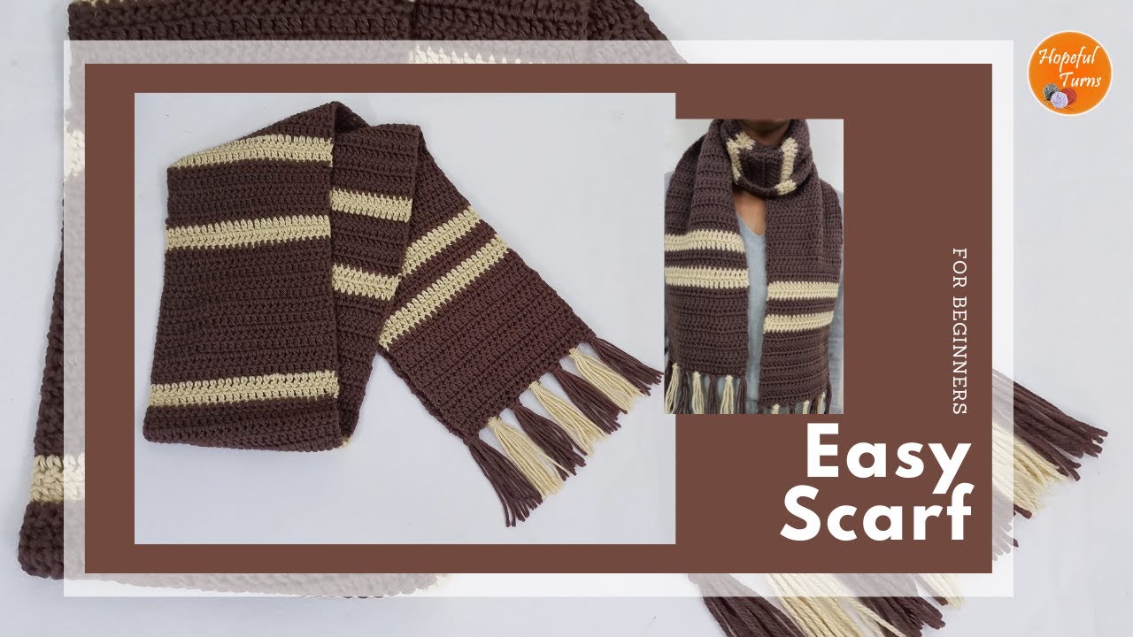 Very Easy Crochet Scarf for BEGINNERS -  Great pattern for your first crochet project