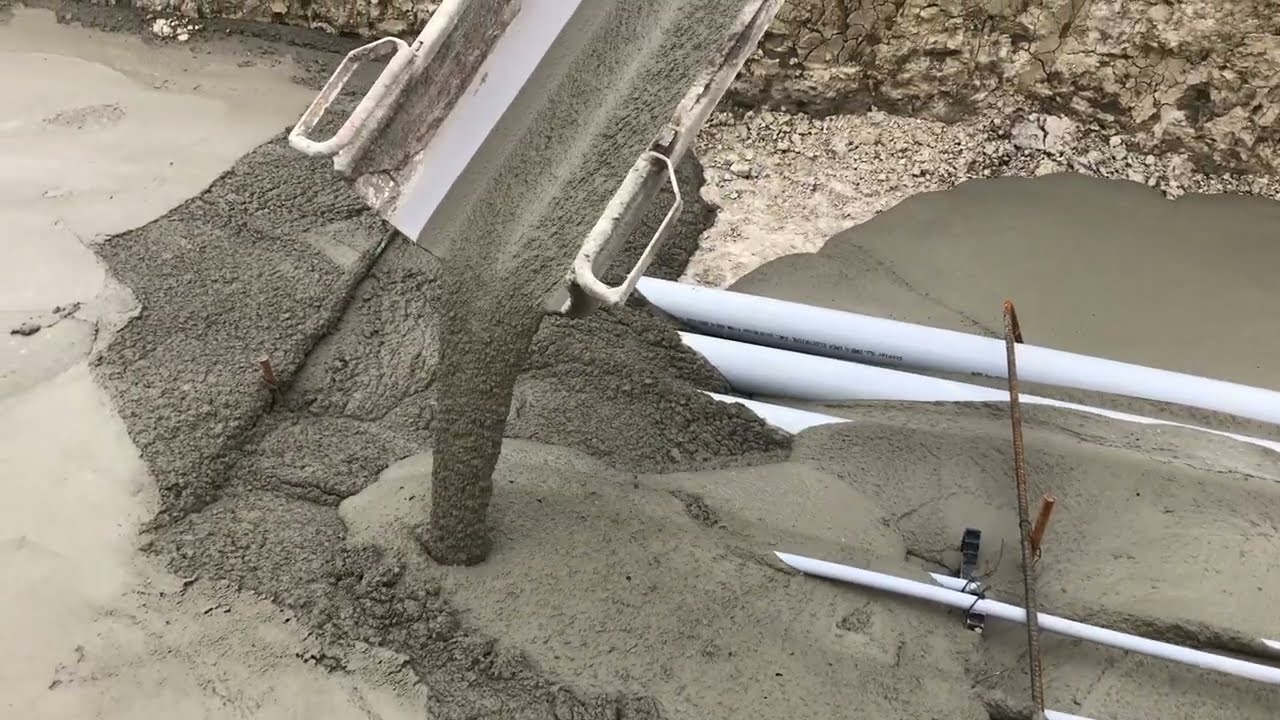 The wettest concrete ever | 300 slump concrete being poured.