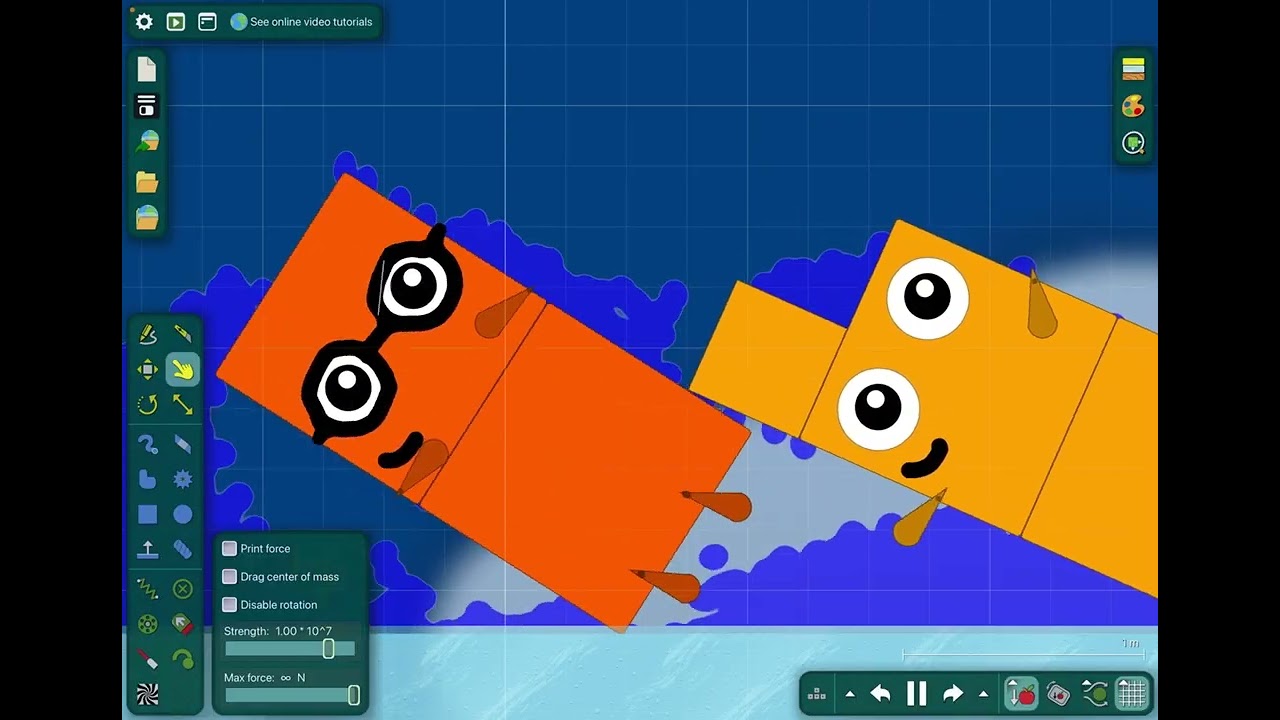 Algodoo Numberblocks episode 3 (ice slide)