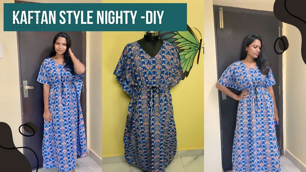 Nighty Cutting and Stitching in Tamil | New Style Kaftan Nighty cutting and stitching