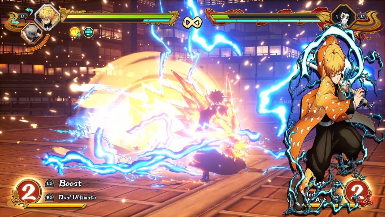 Zenitsu Infinity Castyle Compelite Moveset Kimetsu no Yaiba- The Hinokami Chronicles 2