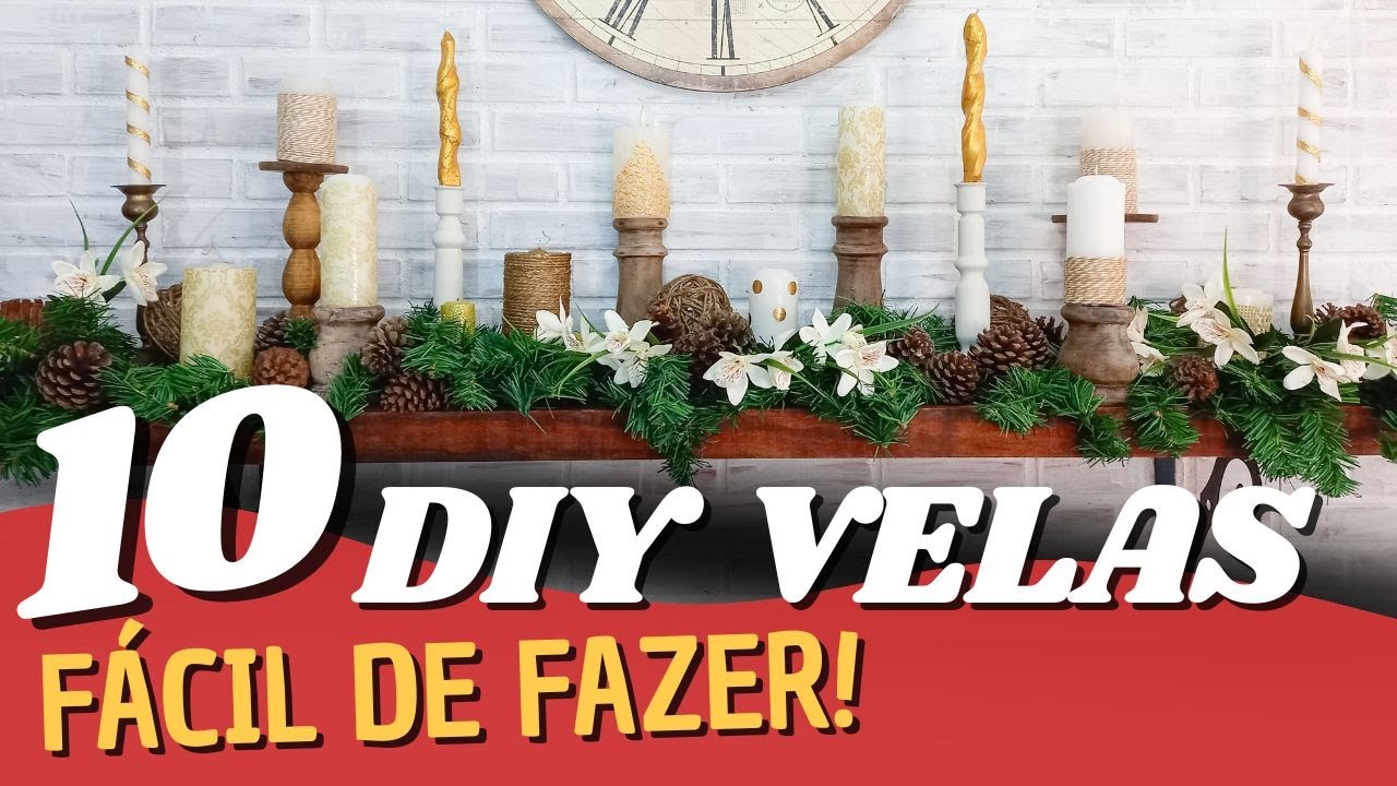 VELAS DECORATIVAS - FAÇA usando VELAS DE MERCADO [10 DIY]
