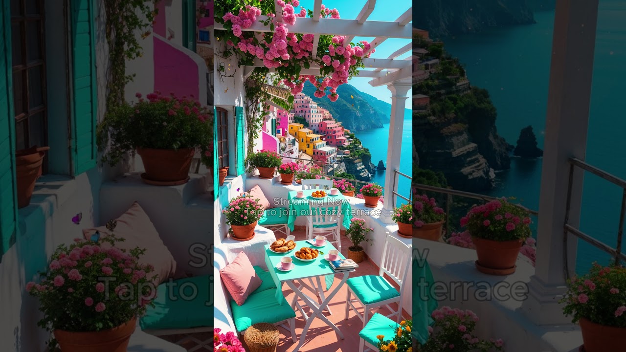 Need a mental vacation? Escape to this dreamy Mediterranean café 🌊