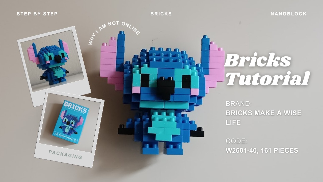 How to Build Stitch Building Blocks | Bricks Make a Wise Life M3040 Tutorial 161 Pieces