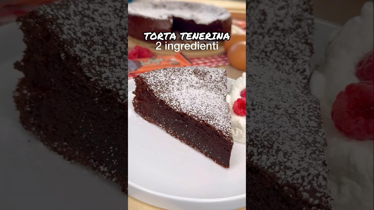 Torta tenerina 🍫 2 ingredienti senza farina e senza zuccheri aggiunti! #cioccolato #ricette