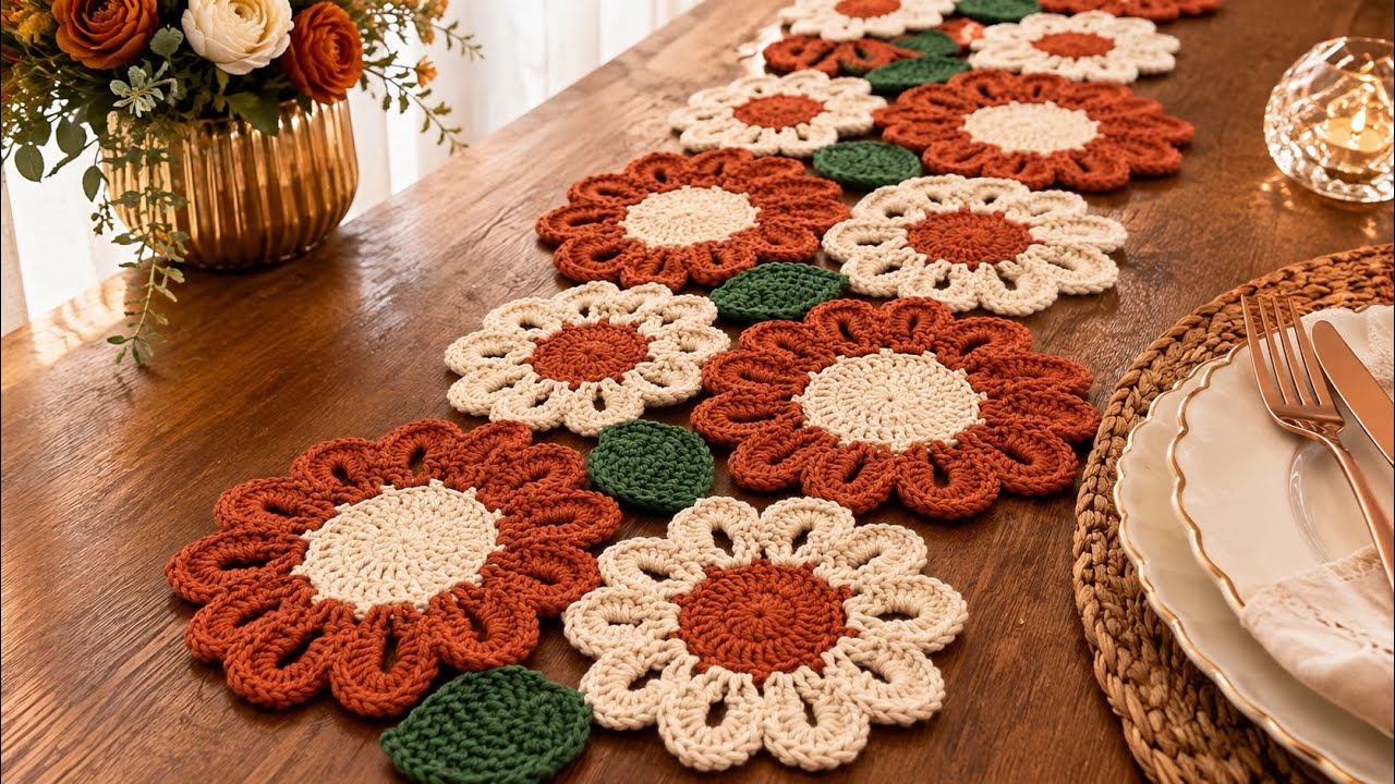 Вязание крючком цветочного украшения своими руками. Шаг за шагом #crochet