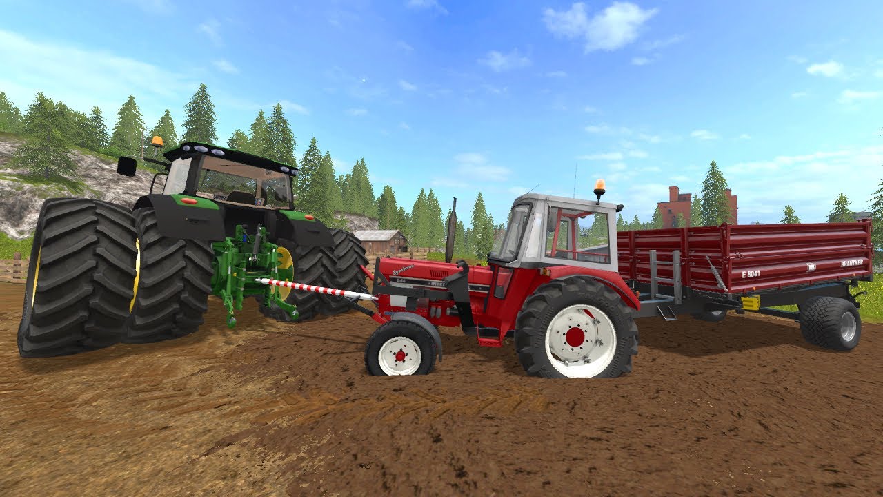 John Deere 6210R Tractor & Dual Wheels | Tractor Stuck in the Mud | Gameplay with Tractors