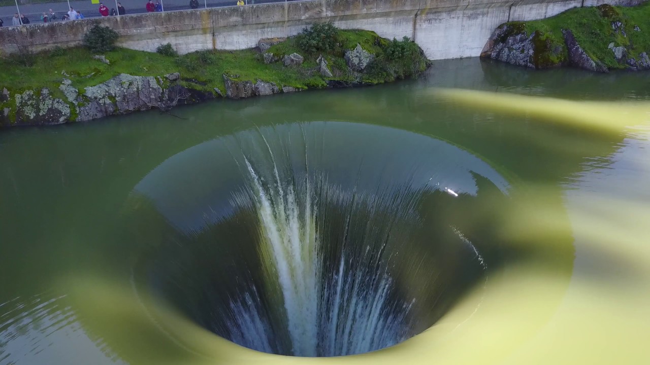 Flying a drone into the Lake Berryessa spillway