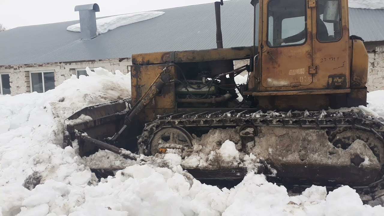 Бульдозер т-170 с ямз расчистка территории