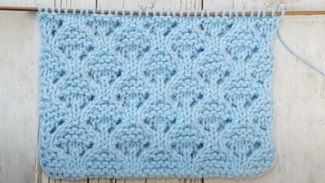 蘑菇花针编织教程，有时一款棒针花样能成就一个作品 How to Knit Lace Mushrooms Stitch Pattern - Easy Lace Knitting Patterns ~~~