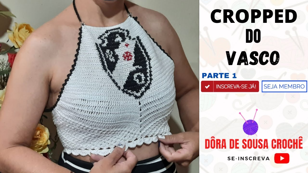 Cropped do Vasco em crochê. Parte 1/2