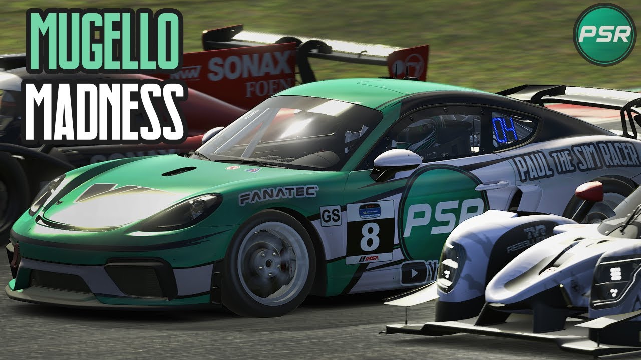 Multiclass madness at Mugello in the Porsche GT4 #iracing
