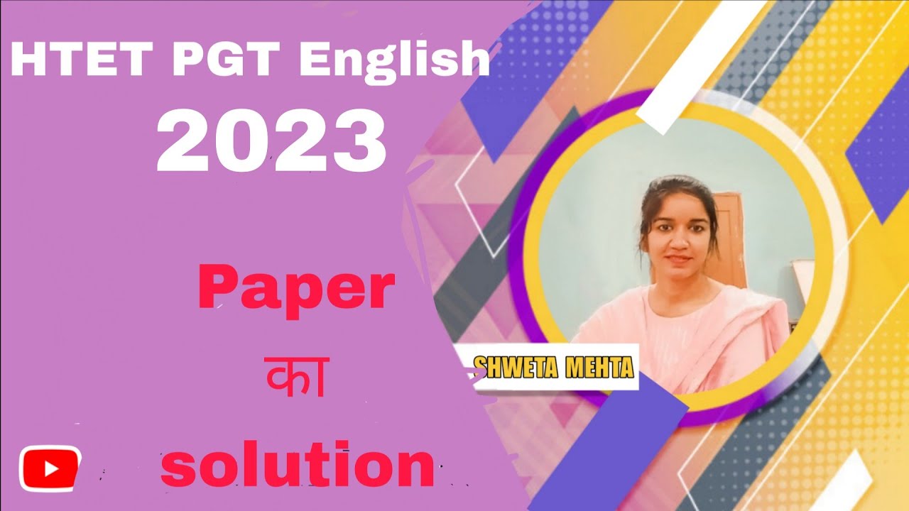 HTET PGT English 2023 PYQ | shweta mehta | anjum classes