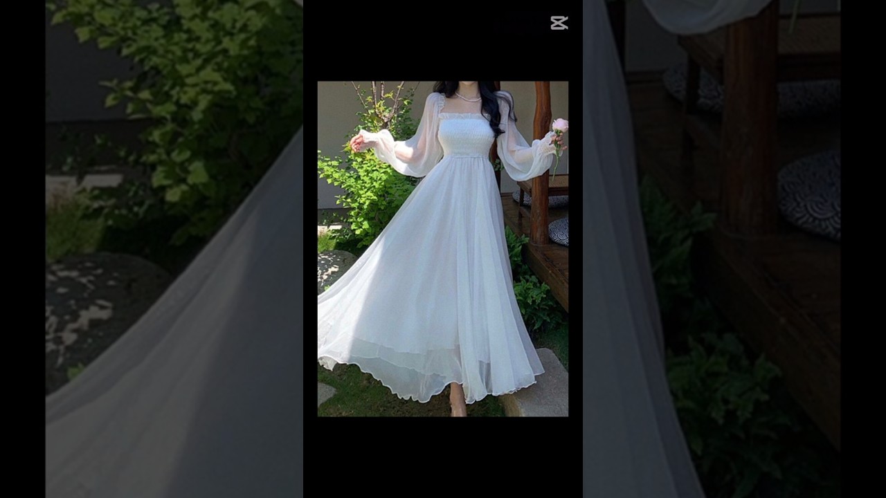 Korean white frock #design #dress #trending #fashion #short