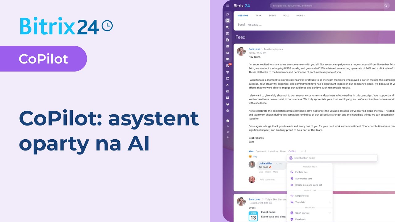 CoPilot: asystent oparty na AI od Bitrix24