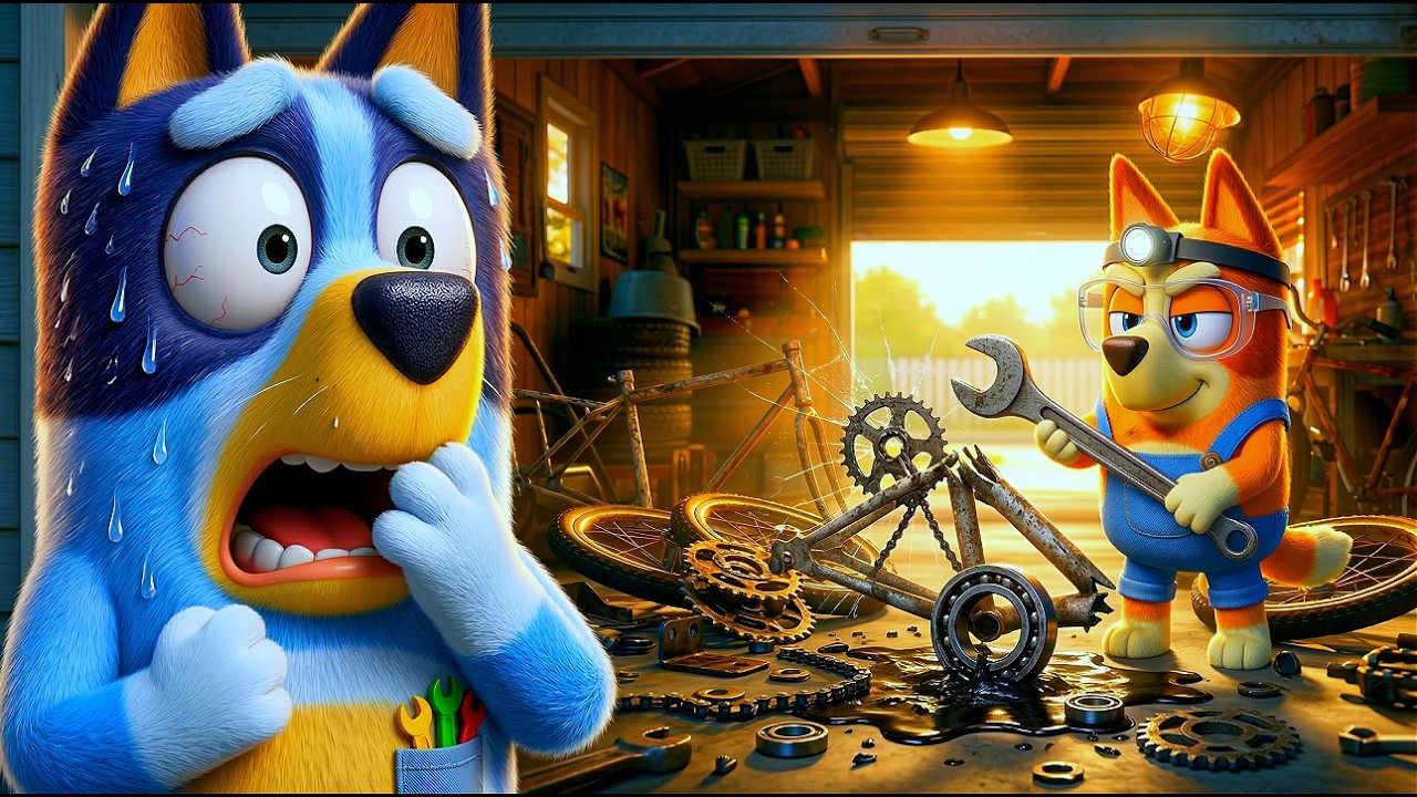 Oops! Bingo’s Crazy Bike Fix Gone Wrong 🚲💥 – Dad Bandit is Shocked 😱 | Bluey Animation Funny
