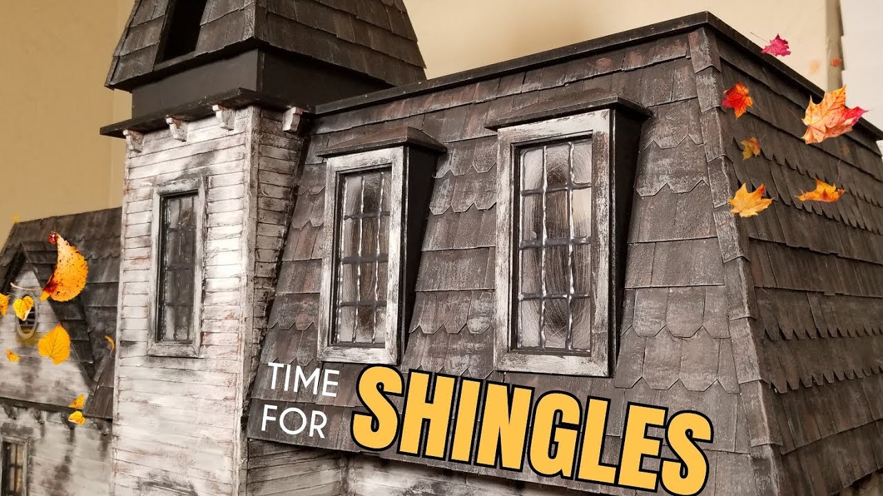 How I put Shingles on my Addams Family Mansion Dollhouse