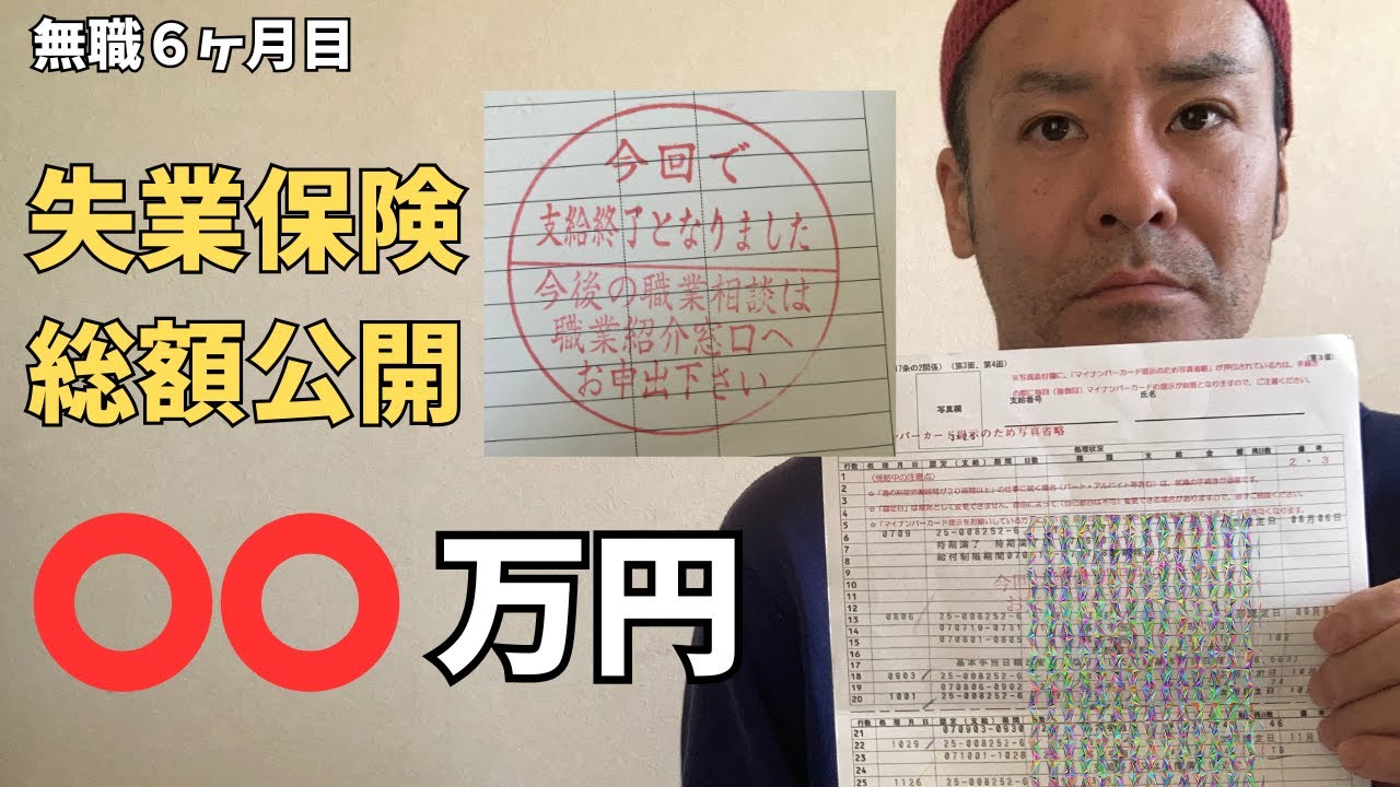 【金額公開】これが失業保険の総額です。今後について