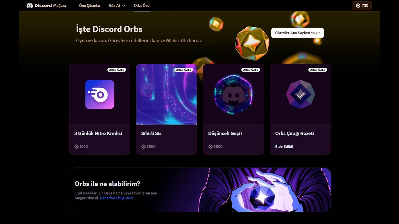Discord Orbs Rozeti ALMA...