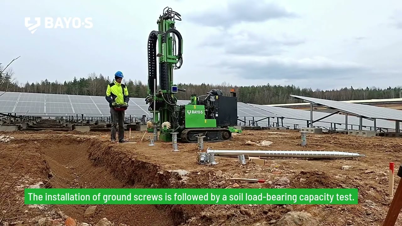 Battery storage on ground screw foundations BAYOS