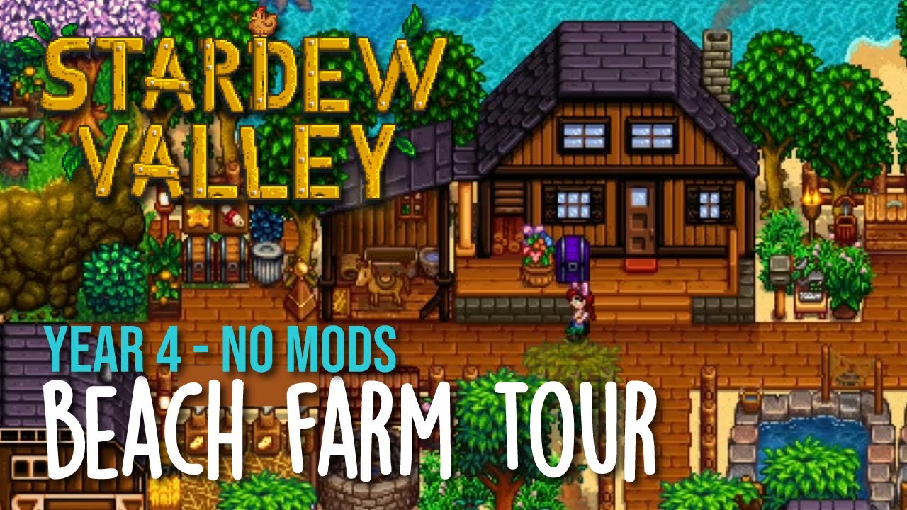 Stardew Valley Beach Farm Tour (Year 4, No Mods) - Farm Layout Ideas