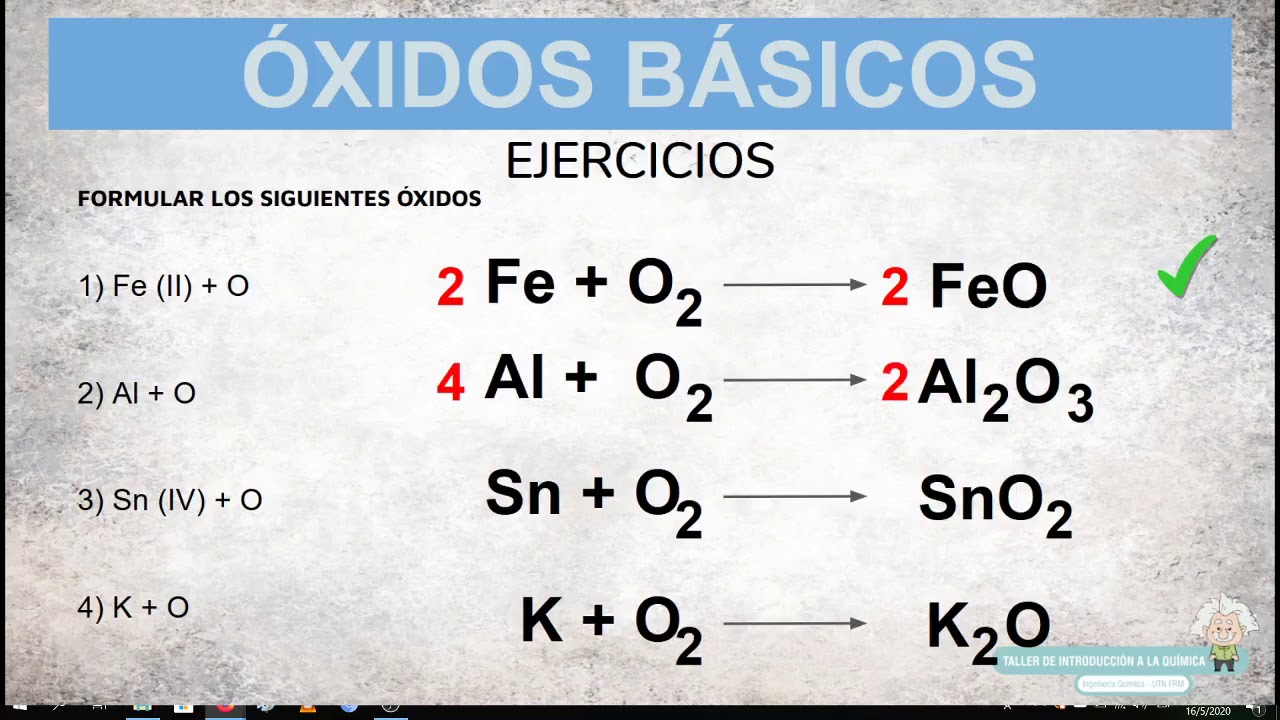 Óxidos Básicos Formulación y ajuste de la ecuación