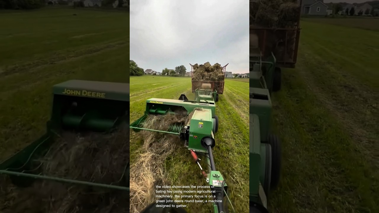 Hay bale making: john deere hay baler efficient farming