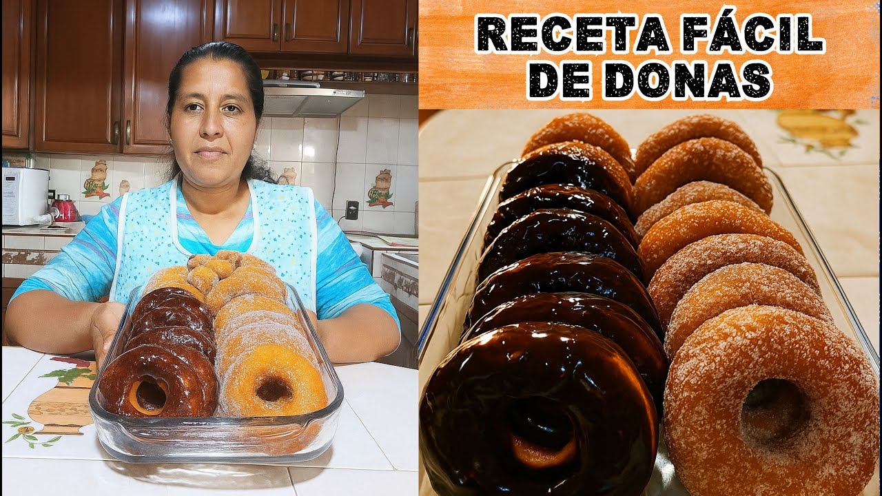 🍩 DONAS CASERAS CON CHOCOLATE Y AZÚCAR | RECETA FÁCIL Y DELICIOSA 🍫 (Cocinando con Angelita Oficial)